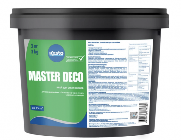Готовый клей для стеклообоев Kesto Master Deco, 3 кг