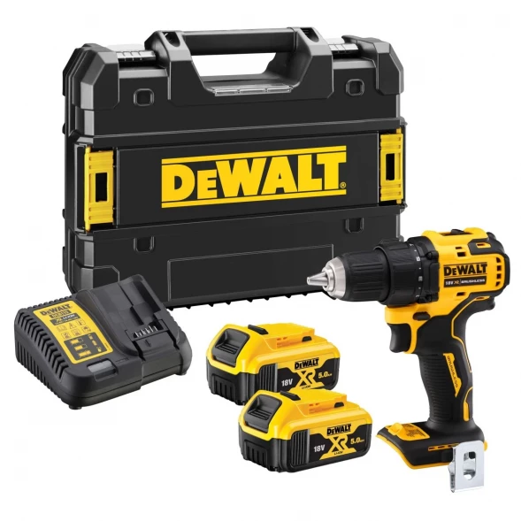 Дрель-шуруповерт аккумуляторная DEWALT DCD708P2T, 18 В, 1650 об/мин, с 2 АКБ 5 Ач и ЗУ, в кейсе TSTAK 