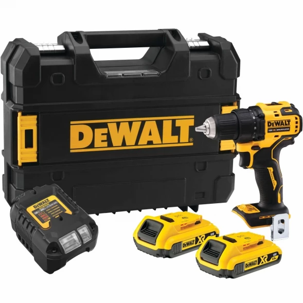 Дрель-шуруповерт аккумуляторная DEWALT DCD708D2T, 18 В, 1650 об/мин, с 2 АКБ 2 Ач и ЗУ, в кейсе TSTAK 
