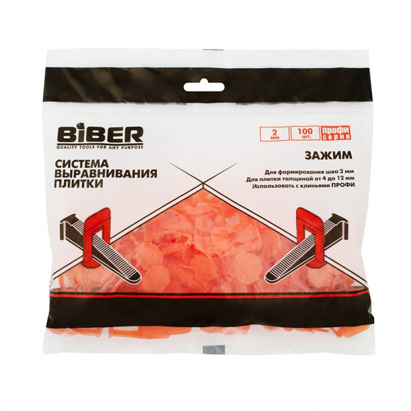 Зажим СВП Профи (ворота) Biber 55644 2 мм (100 шт)