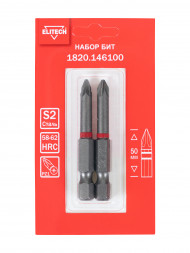 Биты PZ1 50 мм, 2 шт ELITECH 1820.14610