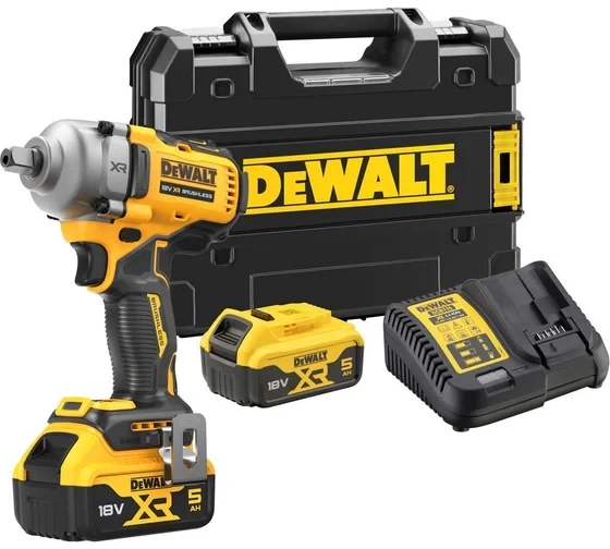 Гайковерт аккумуляторный Dewalt DCF892P2T, 18 В, 1084 Нм, 3250 уд/мин, с 2 АКБ 5 Ач и ЗУ, в кейсе TSTAK