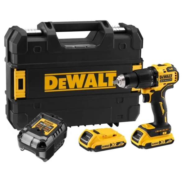  Дрель-шуруповерт ударная DEWALT DCD709D2T, 18 В, 1650 об/мин, 28050 уд/мин, с 2 АКБ 2 Ач и ЗУ, в кейсе TSTAK 