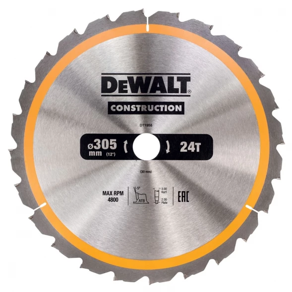 Диск пильный DEWALT CONSTRUCTION DT1958, 305х30х2 мм 