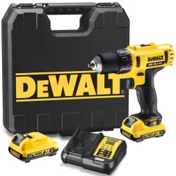 Компактная дрель-шуруповерт DEWALT DCD710D2, 12 В, 1500 об/мин, с АКБ 2 Ач и ЗУ, в кейсе 