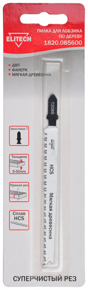Полотно пильное T308B, 1 шт  Elitech 1820.085600