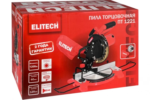 Пила торцовочная Elitech ПТ 1221 (E2007.008.00)