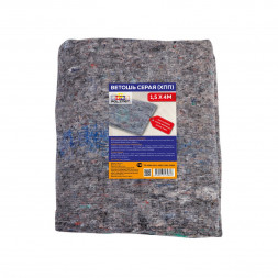 Полотно Polinet х/б холстопрошивное серое (ХПП), 1,5х40 м