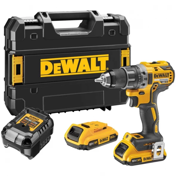 Дрель-шуруповерт аккумуляторный DEWALT DCD791D2, 18 В, 2000 об/мин, с 2 АКБ 2 Ач и ЗУ, в кейсе TSTAK 