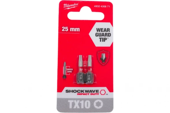 Бита Milwaukee SHOCKWAVE (TX10, 25 мм, 2 шт.) 