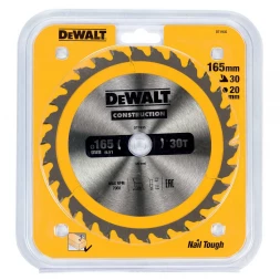 Диск пильный по дереву DEWALT CONSTRUCTION DT1935 , 165х20х1.5 мм 