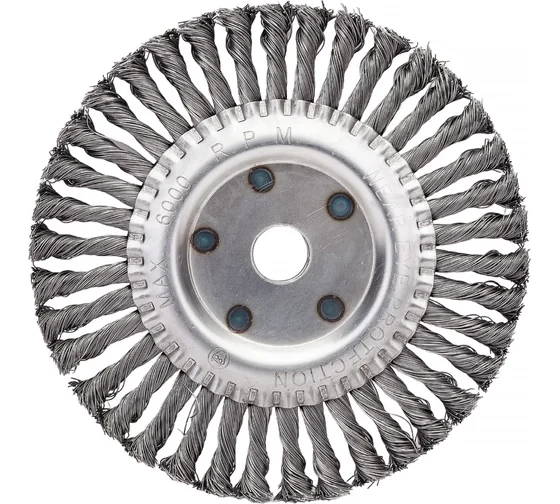 Щетка плоская (200х22.2 мм; витая; сталь 0.5 мм) для УШМ Elitech 1820.073700