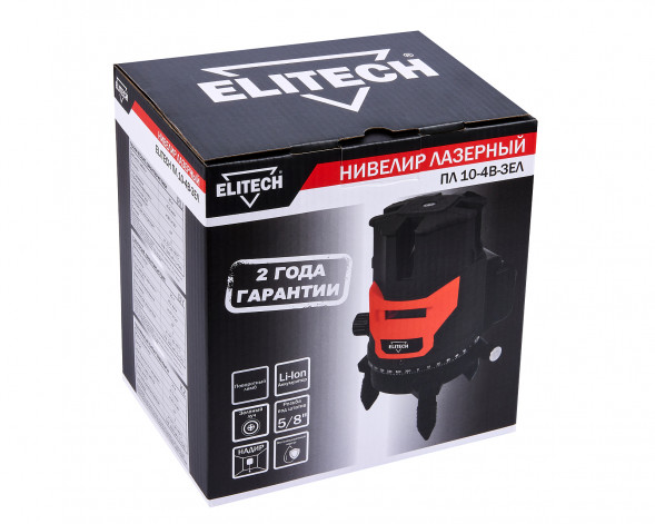 Нивелир лазерный ELITECH ПЛ 10-4В-ЗЕЛ 