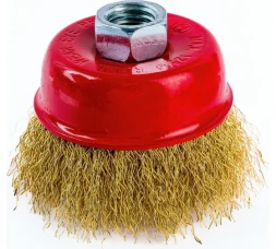 Щетка чашечная (65 мм; М14; латунированная волнистая 0.35 мм) для УШМ Elitech 1820.073800