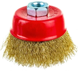 Щетка чашечная (75 мм; М14; латунированная волнистая 0.35 мм) для УШМ Elitech 1820.073900