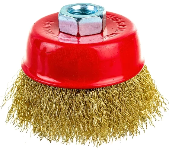 Щетка чашечная (75 мм; М14; латунированная волнистая 0.35 мм) для УШМ Elitech 1820.073900