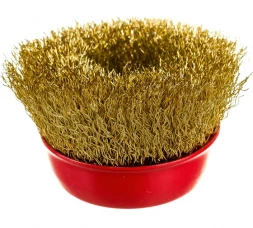 Щетка чашечная (75 мм; М14; латунированная волнистая 0.35 мм) для УШМ Elitech 1820.073900