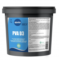 Водостойкий клей для дерева на основе ПВА дисперсии Kesto Pva D3, 3 кг