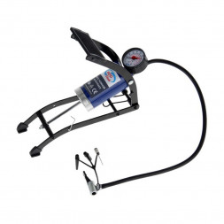 Ножной насос с манометром одинарный AUTOVIRAZH