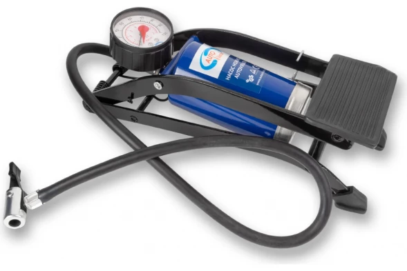 Ножной насос с манометром одинарный AUTOVIRAZH