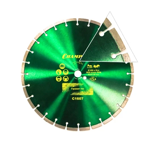 Диск алмазный по бетону CHAMPION C1607 Гранит PRO Laser Granite, 400х25,4х10 мм 
