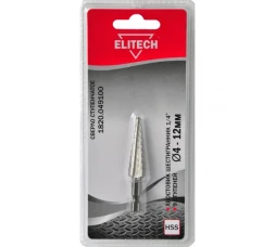 Сверло ступенчатое (4-12 мм; 9 ступеней; HSS; 1/4HEX) Elitech 1820.049100