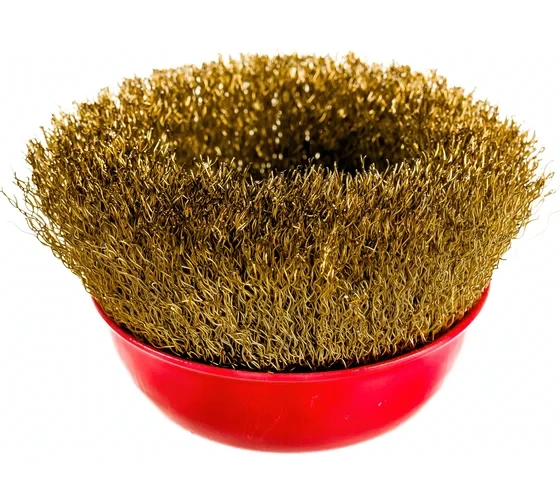 Щетка чашечная (100 мм; М14; латунированная волнистая 0.35 мм) для УШМ Elitech 1820.074000