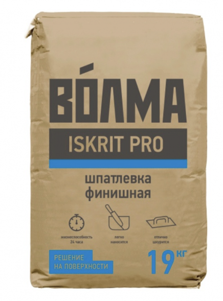 Шпаклевка финишная полимерная Волма Iskrit Pro, 19 кг