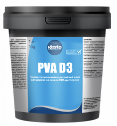 Водостойкий клей для дерева на основе ПВА дисперсии Kesto Pva D3, 1 кг