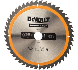 Диск пильный по дереву DEWALT CONSTRUCTION DT1957, 250х30х2 мм 