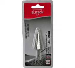 Сверло ступенчатое (4-20 мм; 9 ступеней; HSS; 1/4HEX) Elitech 1820.049200