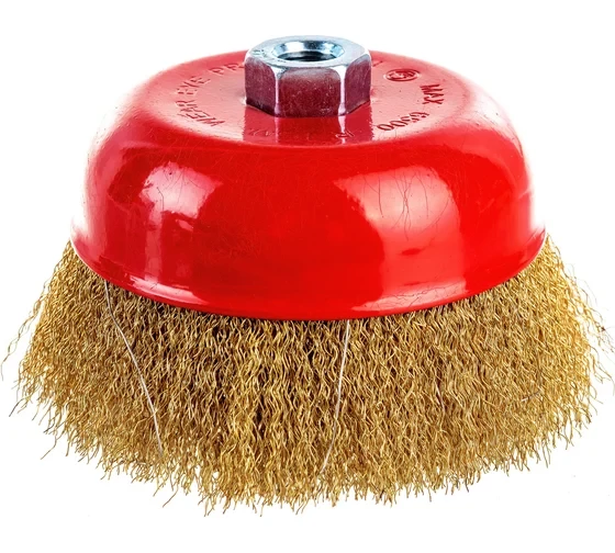 Щетка чашечная (125 мм; М14; латунированная волнистая 0.35 мм) для УШМ Elitech 1820.074100