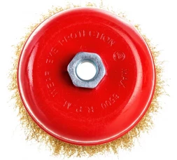 Щетка чашечная (125 мм; М14; латунированная волнистая 0.35 мм) для УШМ Elitech 1820.074100