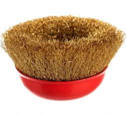 Щетка чашечная (125 мм; М14; латунированная волнистая 0.35 мм) для УШМ Elitech 1820.074100