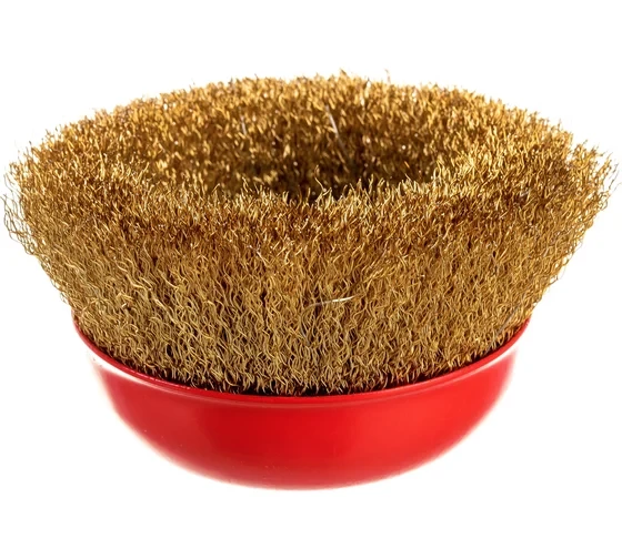 Щетка чашечная (125 мм; М14; латунированная волнистая 0.35 мм) для УШМ Elitech 1820.074100