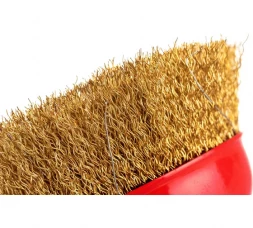 Щетка чашечная (125 мм; М14; латунированная волнистая 0.35 мм) для УШМ Elitech 1820.074100