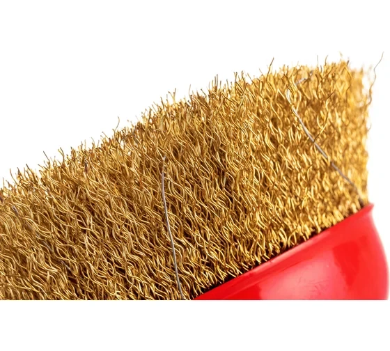 Щетка чашечная (125 мм; М14; латунированная волнистая 0.35 мм) для УШМ Elitech 1820.074100