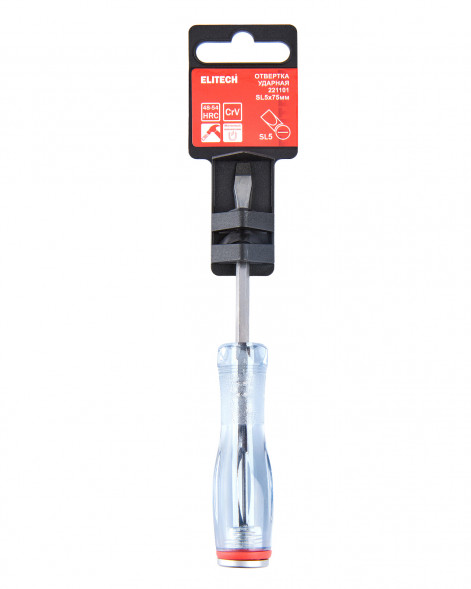 Отвертка ударная 5.0x75 мм Elitech 221101