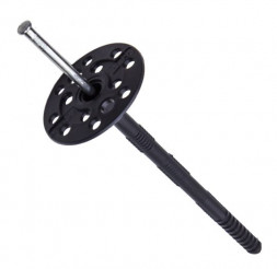 Дюбель для теплоизоляции Tech-Krep IZM EcoPlast с металлическим гвоздем, черный, 10х140