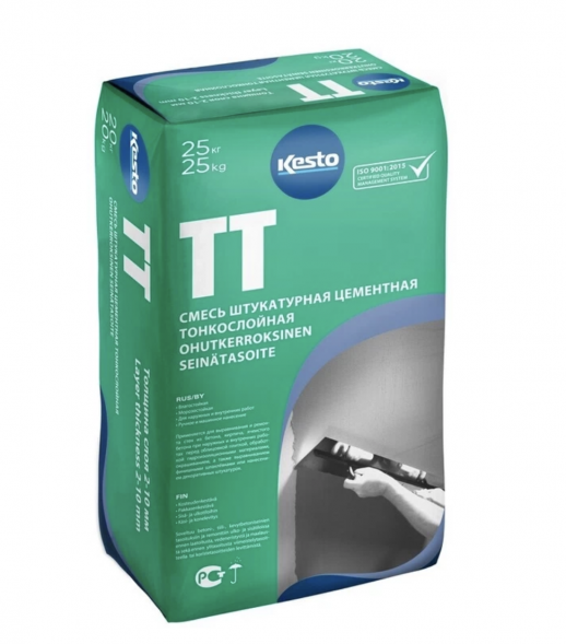 Штукатурка цементная Kesto TT тонкослойная, 25 кг