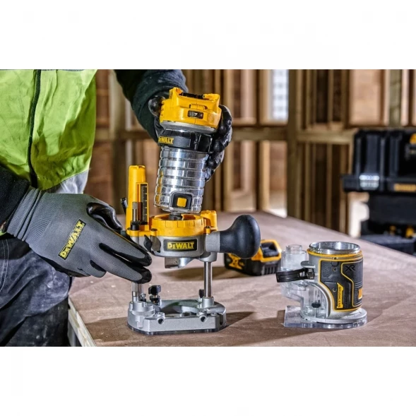  Вертикальный фрезер аккумуляторный DEWALT DCW604P2, 18 В, 25500 об/мин, 55 мм, с 2 АКБ 5 Ач и ЗУ, в кейсе TSTAK (DCW604P2-QW)