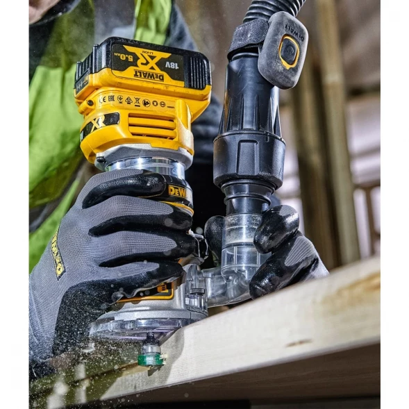  Вертикальный фрезер аккумуляторный DEWALT DCW604P2, 18 В, 25500 об/мин, 55 мм, с 2 АКБ 5 Ач и ЗУ, в кейсе TSTAK (DCW604P2-QW)