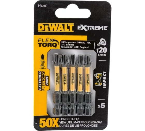 Биты DEWALT DT7395T T20х57 мм, 5 шт. 