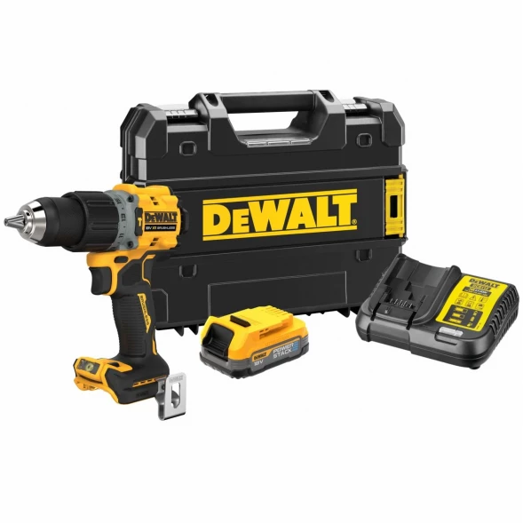 Дрель-шуруповерт аккумуляторный ударный DEWALT DCD805E1T, 18 В, 2000 об/мин, 34000 уд/мин, с АКБ 1.7 Ач и ЗУ, в кейсе TSTAK