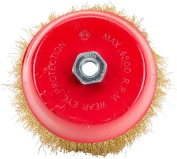 Щетка чашечная (150 мм; М14; латунированная волнистая 0.35 мм) для УШМ Elitech 1820.074200