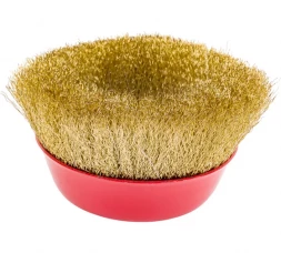 Щетка чашечная (150 мм; М14; латунированная волнистая 0.35 мм) для УШМ Elitech 1820.074200