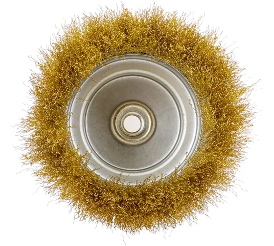 Щетка чашечная (150 мм; М14; латунированная волнистая 0.35 мм) для УШМ Elitech 1820.074200