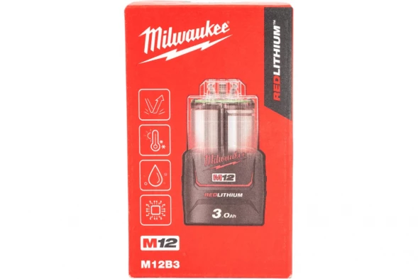 Аккумулятор M12 B3 (Li-Ion, 3Ач) Milwaukee 
