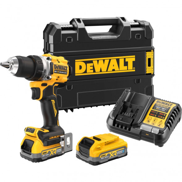  Дрель-шуруповерт аккумуляторная DEWALT DCD800S2T, 18 В, 2000 об/мин, с 2 АКБ 3.5 Ач и ЗУ, в кейсе TSTAK (DCD800S2T-QW)