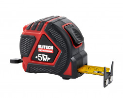 Рулетка Elitech HD 310402, 5 м, 25 мм, магнитный двусторонний зацеп, двусторонняя шкала, автостоп 